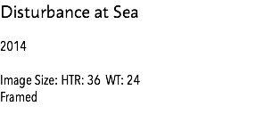 Disturbance at Sea 2014 Image Size: HTR: 36 WT: 24 Framed Estimate: $3,000 - $4,000 